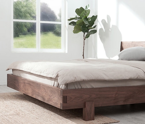 隐山愫木/ 黑胡桃木床 北欧实木床原木现代简约日式 实木双人床